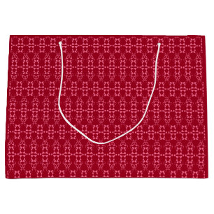 Red geometric ornament pattern retro large gift bag