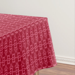 Red geometric ornament pattern retro tablecloth