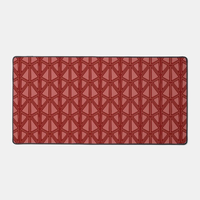 Red Geometric pattern Desk Mat (Front)