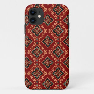 Red Geometric Pattern / Indian Print  iPhone 11 Case