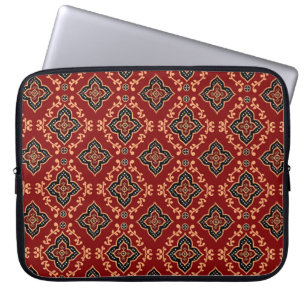 Red Geometric Pattern / Indian Print Laptop Sleeve