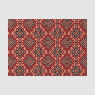 Red Geometric Pattern / Indian Print  Tissue Paper