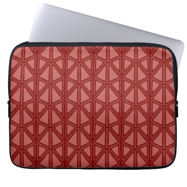 Red Geometric pattern Laptop Sleeve (Front)