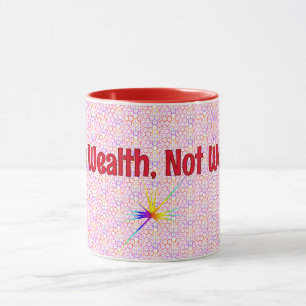Red Geometric Tax Wealth, Statement Mug