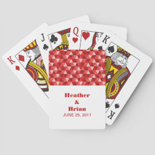 Red Geometric Triangles Playing Cards
