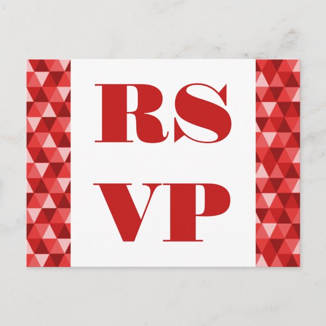 Red Geometric Triangles RSVP Postcard (Front)