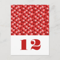 Red Geometric Triangles Table Postcard
