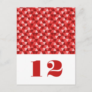 Red Geometric Triangles Table Postcard