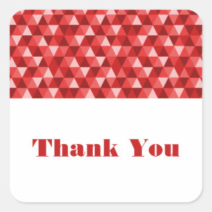 Red Geometric Triangles Thank You Stickers