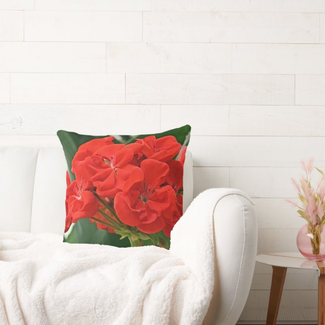 Red Geranium Cushion (Couch)