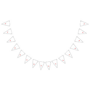 Red geranium petals are depicted in a clip art sty bunting