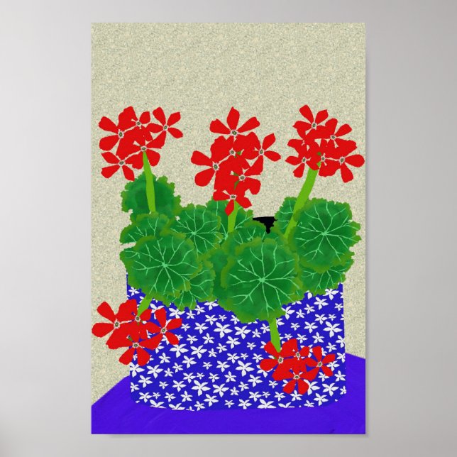 Red Geranium Poster (Front)