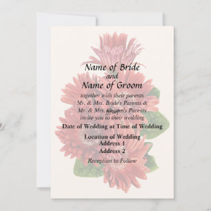 Red Gerbera Daisies Invitation