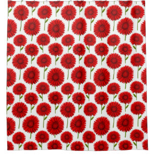 Red Gerbera Daisy Bouquet Shower Curtain