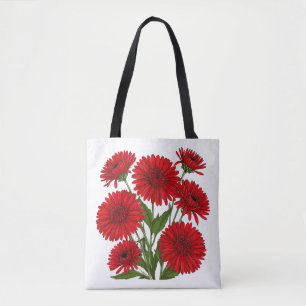 Red Gerbera Daisy Bouquet Tote Bag