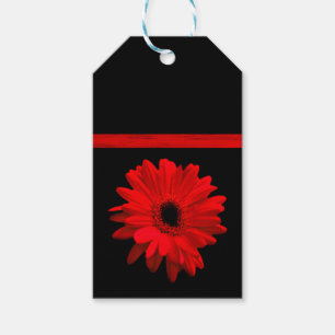 Red Gerbera Daisy Design Gift Tags