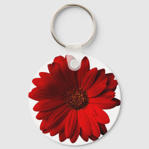 Red Gerbera Daisy Key Ring