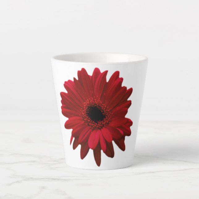 Red Gerbera Daisy Mother's Day Latte Mug (Front)