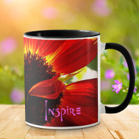 Red Gerbera Daisy Photo Inspire Typography Quote
