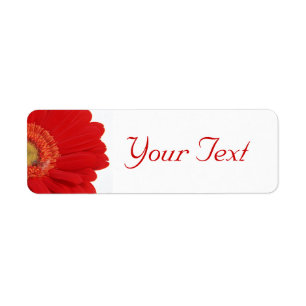 Red Gerbera Daisy Wedding Blank Address Labels