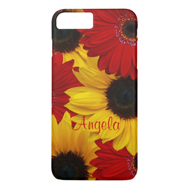 Red Gerbera Daisy Yellow Sunflower iPhone 6 case (Back)