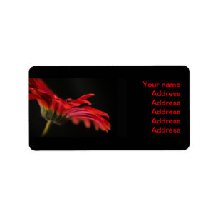 Red Gerbera Flower Wedding Address Labels