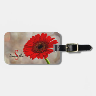 Red Gerbera Luggage tag
