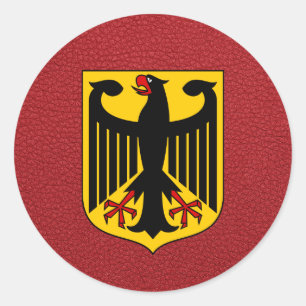 Red Germany Passport Classic Round Sticker