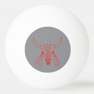Red Ghost Dance Buffalo 1 star wht ping pong ball