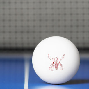Red Ghost Dance Buffalo 3 star wht ping pong ball