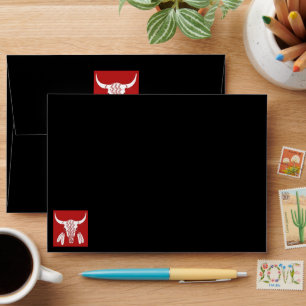 Red Ghost Dance Buffalo black standard envelopes