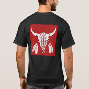 Red Ghost Dance Buffalo black t-shirt back