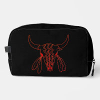 Red Ghost Dance Buffalo blk dopp kit toiletry bag