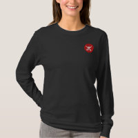 Red Ghost Dance Buffalo circle black long sleeve