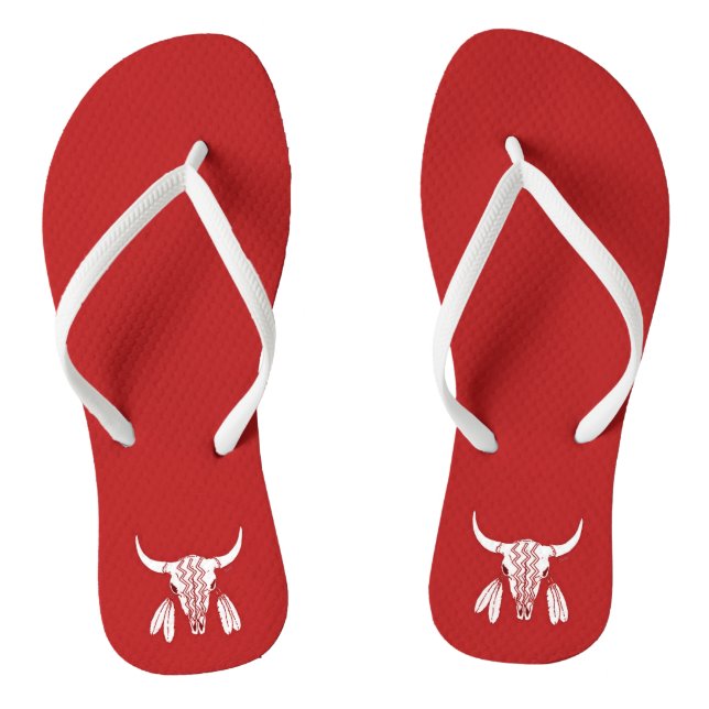 Red Ghost Dance Buffalo flip flops (Footbed)