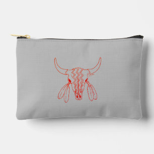 Red Ghost Dance Buffalo gray accessory bag pouch