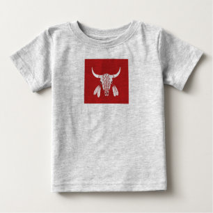 Red Ghost Dance Buffalo gray baby T-shirt
