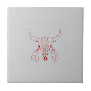 Red Ghost Dance Buffalo gray small tile