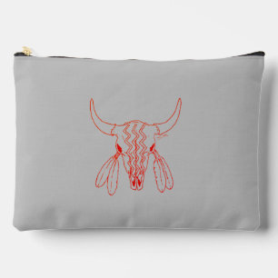 Red Ghost Dance Buffalo grey accessory bag pouch