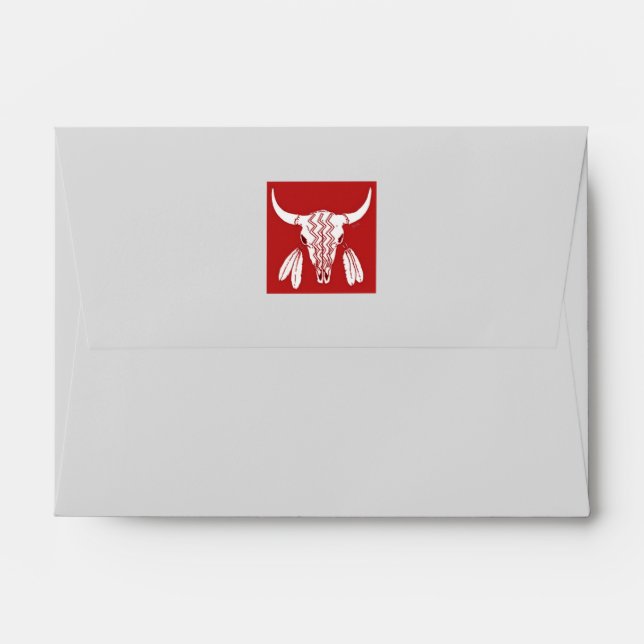 Red Ghost Dance Buffalo grey small envelopes back (Back (Top Flap))