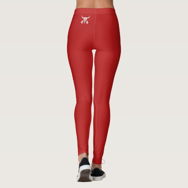 Red Ghost Dance Buffalo leggings back image (Back)