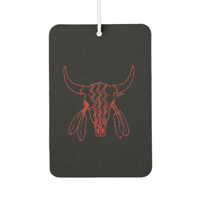 Red Ghost Dance Buffalo line black air freshener (Front)