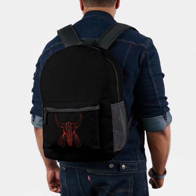 Red Ghost Dance Buffalo line black backpack (Insitu (Model))