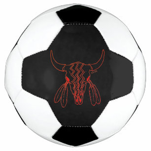 Red Ghost Dance Buffalo line black soccer ball