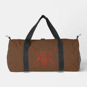 Red Ghost Dance Buffalo line brown sm duffel bag