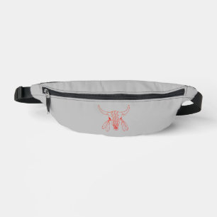 Red Ghost Dance Buffalo line grey fanny pack