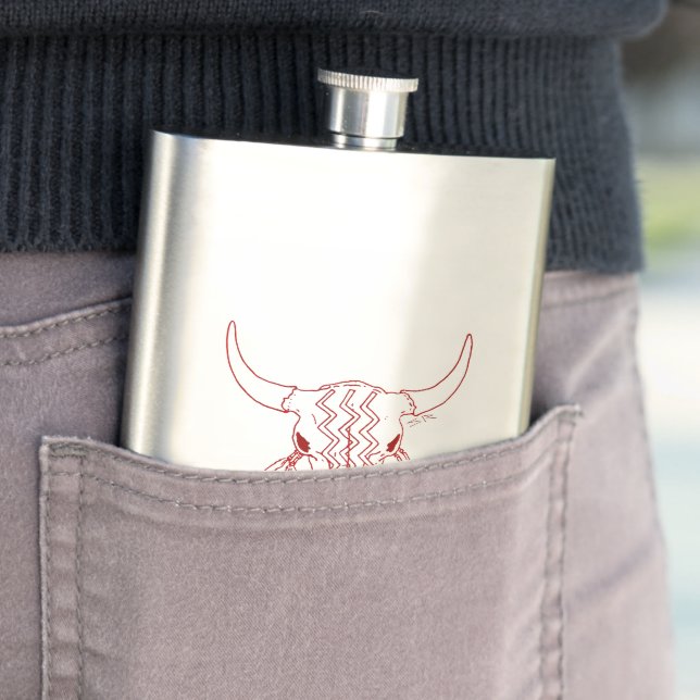 Red Ghost Dance Buffalo line stainless steel flask (In Situ)