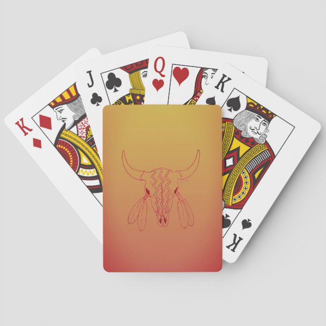 Red Ghost Dance Buffalo Poker playing cards (Back)