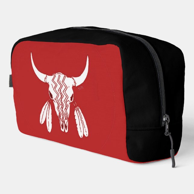 Red Ghost Dance Buffalo red black dopp kit (Right Corner)