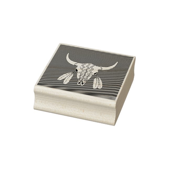 Red Ghost Dance Buffalo rubber stamp no handle (Stamp)